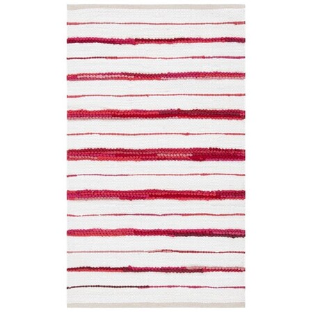 Safavieh 3 x 5 ft. Montauk Contemporary Rectangle Rug, Red & Ivory MTK623Q-3